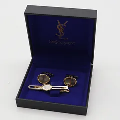 美品 箱付 イヴサンローラン ゴールド ネクタイピン カフス セット OGH 2000000 NSK