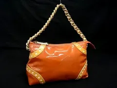 EMPORIO ARMANI エンポリオアルマーニ パテントレザー ワンハンドル ハンドバッグ レディース オレンジ系 DI6002