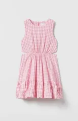 ザラキッズ カットアウト ギンガムチェック ワンピース 新品