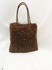 美品 ANTEPRIMA/アンテプリマ ポーチ付きワイヤーバッグ ハンドバッグ ブラウンゴールド系 レディース 鞄 収納袋付き USED