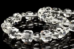 ハイクリア クリスタルクォーツ水晶 9(丸玉7)mm キューブカット ブレスレット 1個売り パワーストーン 天然石 _BG4834-9
