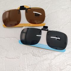 POLARIZING.CLIP.ON　釣用　偏光グラス　偏光サングラス　クリップオン　ブラウン　ブラック　2個セット　釣具　釣用品　まとめ売り　釣り引退セット　※2342