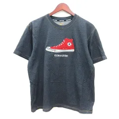 コンバース CONVERSE カットソー Tシャツ クルーネック 刺繍 半袖 L 紺 ネイビー /MNのサムネイル