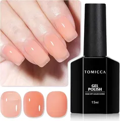TOMICCA ジェルネイル シアーカラージェル 単色 透明感ある 15ml UV/LED対応 初心者＆プロ適用 ポリッシュタイプ セルフネイル(ヌード肌の色)
