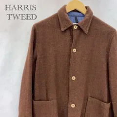 Harris Tweed ハリスツイード Kempel ケンペル ウール ジャケット アウター XS 無地 ブラウン 茶 レディースのサムネイル