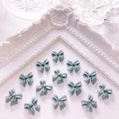 ネイルパーツ キュートリボン グレー 10p