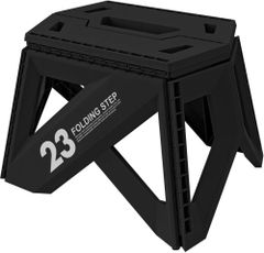 【今売れています】折りたたみ ステップ 23.4×34.7×27.5cm コンパクト 踏み台 室内・屋外 洗車 チェア アウトドア キャンプ 釣り トレードワン セノ・ビー ソリッド LG23 ブラック 30784