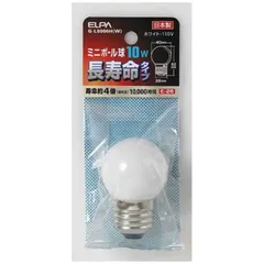 【 新品 未開封 】 ELPA 電球 ミニボール球 ホワイト［Ｅ２６／白色／１個／ボール電球形］ G-L8006H-W 未使用 送料無料のサムネイル