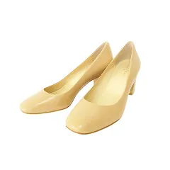 コールハーン COLE HAAN 美品 レザー パンプス ヒール シンプル フォーマル 7.5B 約24.5㎝ ベージュ