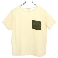 メゾンキツネ フランス製 シルク 半袖 Tシャツ S ベージュ系 MAISON KITSUNE 胸ポケット レディース 【中古】  【230612】 メール便可