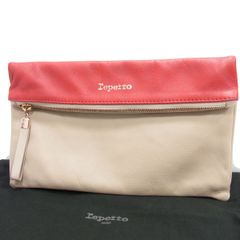 ☆repetto レペット レザー クラッチバッグ バイカラー 本革 レディース 鞄 ハンドバッグ
