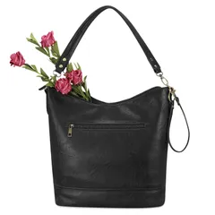 ブラック [FUKUYIN] ショルダーバッグ レディース 3WAY レザー トートバッグ 鞄 レディース 大容量 肩掛け 斜め掛けバッグ 3本ストラップ 付き おしゃれ シンプル 軽量 通勤 通学 ギフト ブラック