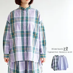 【送料無料】 Bliss bunch タイプライター 先染め オーバーサイズ シャツ 春 夏 秋 トップス K631-253とセットアップ ブリスバンチ 25-K631-250