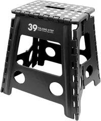 トレードワン(TRADE ONE) 踏み台 折りたたみ椅子 ステップ 耐荷重100kg 高さ39×幅39×奥行32cm 室内・屋外 チェア アウトドア キャンプ 洗車 セノ・ビー LG39 ブラック 30763