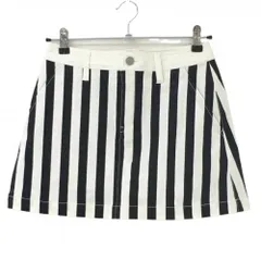 【新品】ジャックバニー スカート 白×ダークネイビー ストライプ レディース 0(S) ゴルフウェア Jack Bunny