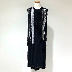 TR-O002 トリコ コムデギャルソン tricot COMME des GARCONS エステルジョーゼット スパンコール装飾 ノースリーブワンピース 黒 Sサイズ 2008年