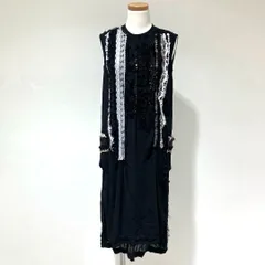 コムデギャルソン ノースリーブ ワンピース 刺繍 フラワーアレンジ ブラック セール】フラワー刺繍ノースリーブワンピース（ワンピース