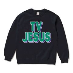●MAD MOUSE COMIC マッドマウスコミック TV JESUS SWEAT 8oz.裏起毛 スウェット トレーナー ブラック 黒 新作 新品【サイズ Ｌ】