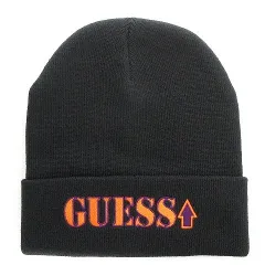 ゲス GUESS 19AW GUESSx88RISING GUE88RISING 帽子 ニット帽 ニットキャップ ビーニー ロゴ ワッペン ONE 黒 ブラック オレンジ