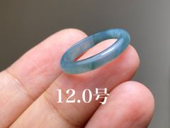 L11-122 氷種 青色 12.0号 天然グアテマラ産 A貨 本翡翠 くりぬき リング