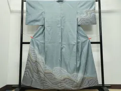 平和屋着物●訪問着　本場染大島紬　立波文　金彩　正絹　逸品　CAAW3887vf