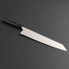 10464 黒檀黒水牛角八角 両刃 業務用 家庭用 鏡面仕上げ 7寸 11364切付け牛刀 黒檀黒水牛角八角柄 刺身包丁 鏡面仕上げ 両刃 尺寸 切付型牛刀 調理器具