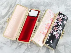 印鑑ケース おしゃれ はんこケース 桜プリズム ケース 10.5mm～12mm 全2色 印鑑収納 ハンコケース 朱肉付き 印鑑 ケース プレゼントやギフト 10.5ミリ 12ミリ 実印 銀行印 認印 個人ハンコ 送料無料
