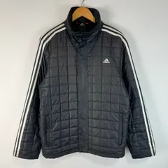 adidas アディダス　ロゴ刺繍　ブルゾン　3ストライプ　キルティングジャケット　古着