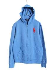 【お得なクーポン配布中!】 ビッグポニー ポロ ラルフローレン フルジップ スウェット フード パーカー キッズ XL メンズ S 程/ 古着 トレーナー 裏起毛 ワンポイント