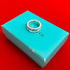極 美品 保存箱 袋付 TIFFANY&Co. ティファニー 1837 ナローリング ロゴ 刻印 シルバー925 指輪 9号 レディース アクセサリー 93837