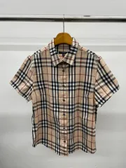 レディース)BURBERRY バーバリー 半袖 CHECK チェック シャツ Lサイズ