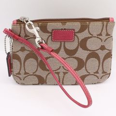 COACH シグネチャー アクセサリーポーチ レッド チェーン - メルカリ