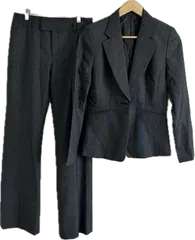 RE218 【美品】COMME CA ISMコムサイズム　パンツスーツセットアップジャケット　グレー　レディース　Mサイズ