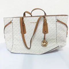 美品 MICHAEL KORS マイケルコース VOYAGER ボイジャー MKロゴ トートバッグ 30F8GV6T2B バニラ オフホワイト レディース 古着 中古 USED