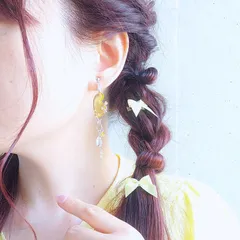 推し活 アクセサリー 概念グッズ イヤリング 痛くない ハート おしゃれ 大ぶり レディース 【 ハートウイング イエロー 黄色 】