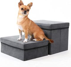 ドッグステップ 3段/2段 犬 ペット用階段 踏み台 収納型ペットステップ 耐荷重20KG 足腰への負担を軽減 怪我防止 安全 小型犬 ヘルニア 高齢犬 シニア犬 収納ボックス 組立ペットステップ 介護用品 取り付け簡単