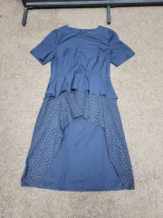 COS 半袖 シャツ ロング ワンピース ネイビー