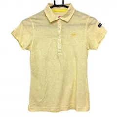 ★特価★【美品】マスターバニー 半袖ポロシャツ イエロー×白 小花柄 レディース 0(S) ゴルフウェア MASTER BUNNY EDITION