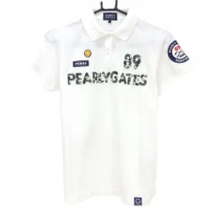 パーリーゲイツ 半袖ポロシャツ 白 フェルトロゴ ニコちゃん スマイル  レディース 1(M) ゴルフウェア PEARLY GATES