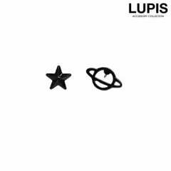 ピアス レディース スター プラネット 星 惑星 土星 ギャラクシー シンプル 小ぶり カジュアル アシンメトリー ルピス LUPIS v1668