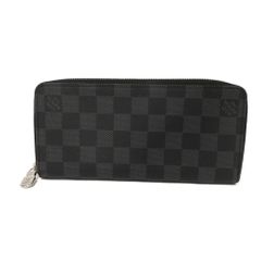 LOUIS VUITTON ルイ・ヴィトン ジッピーウォレット ヴェルティカル 新型 ロゴ ブラック ラウンドファスナー カードケース コインケース ロングジップウォレット RFID ICチップ 現行 ダミエ グラフィット ノワール 長財布 N63095