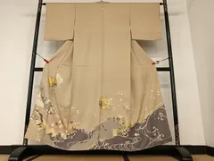 平和屋着物●豪華色留袖　駒刺繍　御所車花文　金彩　正絹　逸品　AAAZ0274zg
