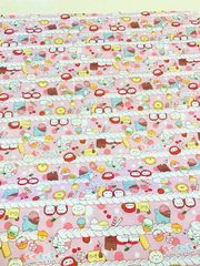 2018年　スイキャラ　オックス生地　(ピンク)　１１０ｃｍ×１００ｃｍサイズ