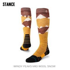 STANCE WINDY PEAKS MID WOOL SNOW GOLD スタンス ソックス 靴下 スノーボード