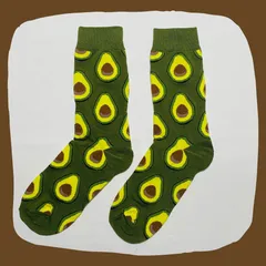 アボカドモスグリーン クルーソックス 厚手 #143
