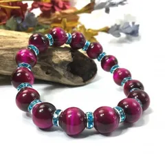 パワーストーン　ブレスレット　ピンクタイガーアイ　12mm （ライトブルー）メンズ・レディース　男性・女性　数珠ブレス　開運 [k]