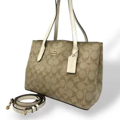 良品 940 コーチ トートバッグ 2way シグネチャー PVC レザー