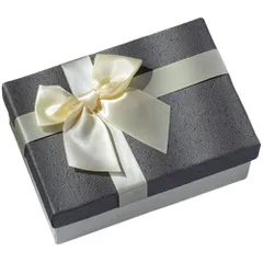 ギフトボックス 18×12.5×8cm リボン付き ラッピング 誕生日 クリスマス 結婚祝い プレゼント用 ラッピングボックス おしゃれギフト GRmkt グレー [グレー]