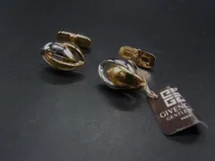 ■美品■ GIVENCHY ジバンシィ カフスボタン カフリンクス アクセサリー 紳士 ビジネス メンズ ゴールド系×シルバー系 DY0174 冠婚葬祭 結婚式 葬式のサムネイル