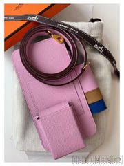 【新品】＜HERMES WAY＞モーブシルベストル★幻の新作！素敵★携帯と口紅とエアポッツが入る